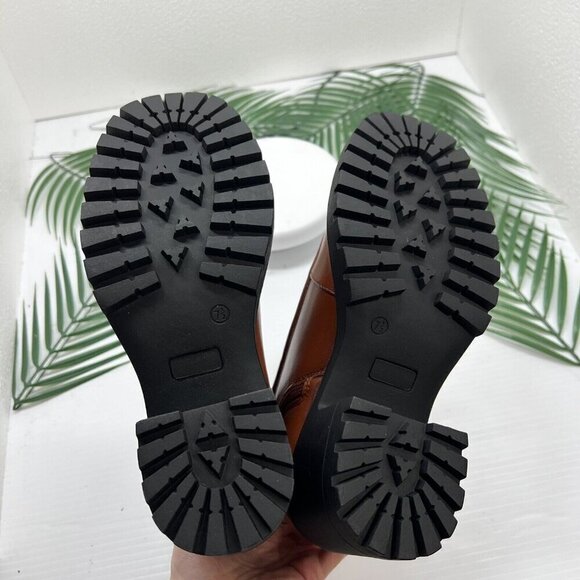 SO Women's Chelsea Side Zip Chunky Heeled Ankle Boots Size 7.5 Brown NWB - Picture 10 of 12